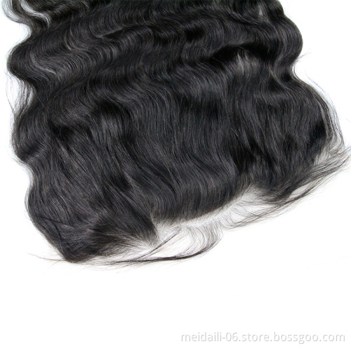 Body Wave 13x6 closure transparent swiss human hair lace frontal